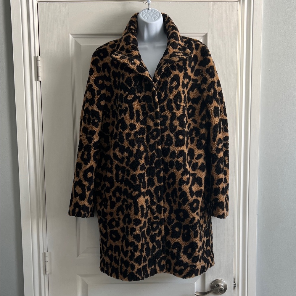 LOFT Leopard Print Teddy Jacket